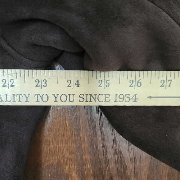 Gallery Brown Faux Fur Lined Coat Button Closure Women's Size XL - Picture 7 of 10